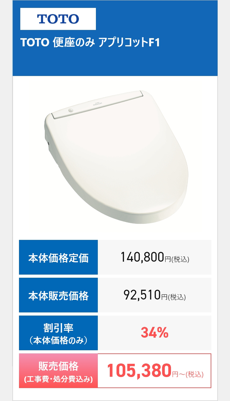 TOTO TOTO 便座のみ アプリコットF1